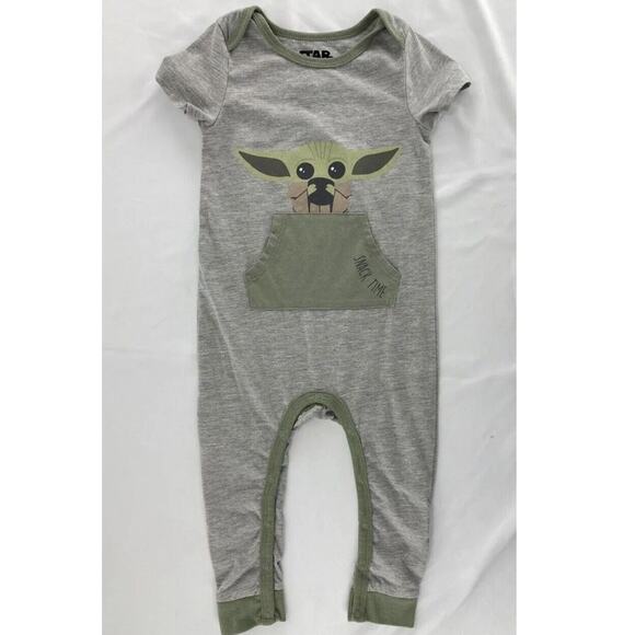 Star Wars Other - Star Wars Baby Bodysuit Baby Yoda Grogu Happy Threads Size 18M NWOT